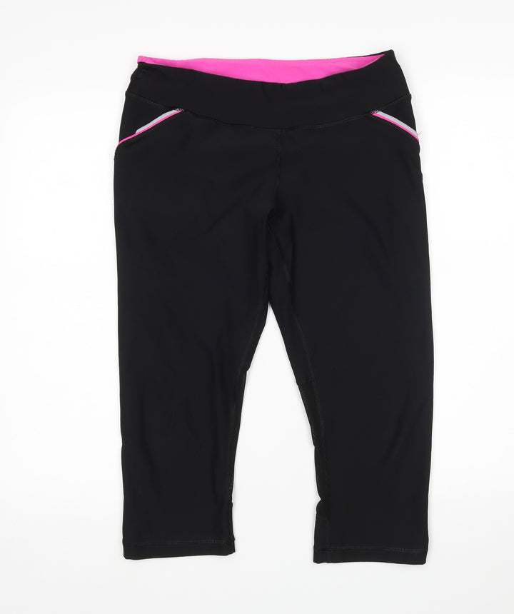 Ki Womens Black Polyester Compression Shorts Size M L20 in Regular