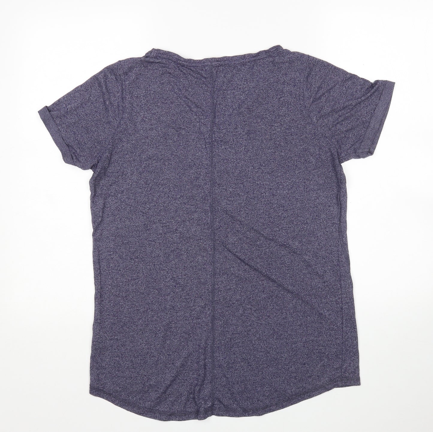 Papaya Womens Blue  Viscose Basic T-Shirt Size M Round Neck