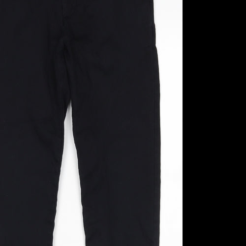 M&S Mens Black  Cotton Chino Trousers Size 34 L31 in Slim