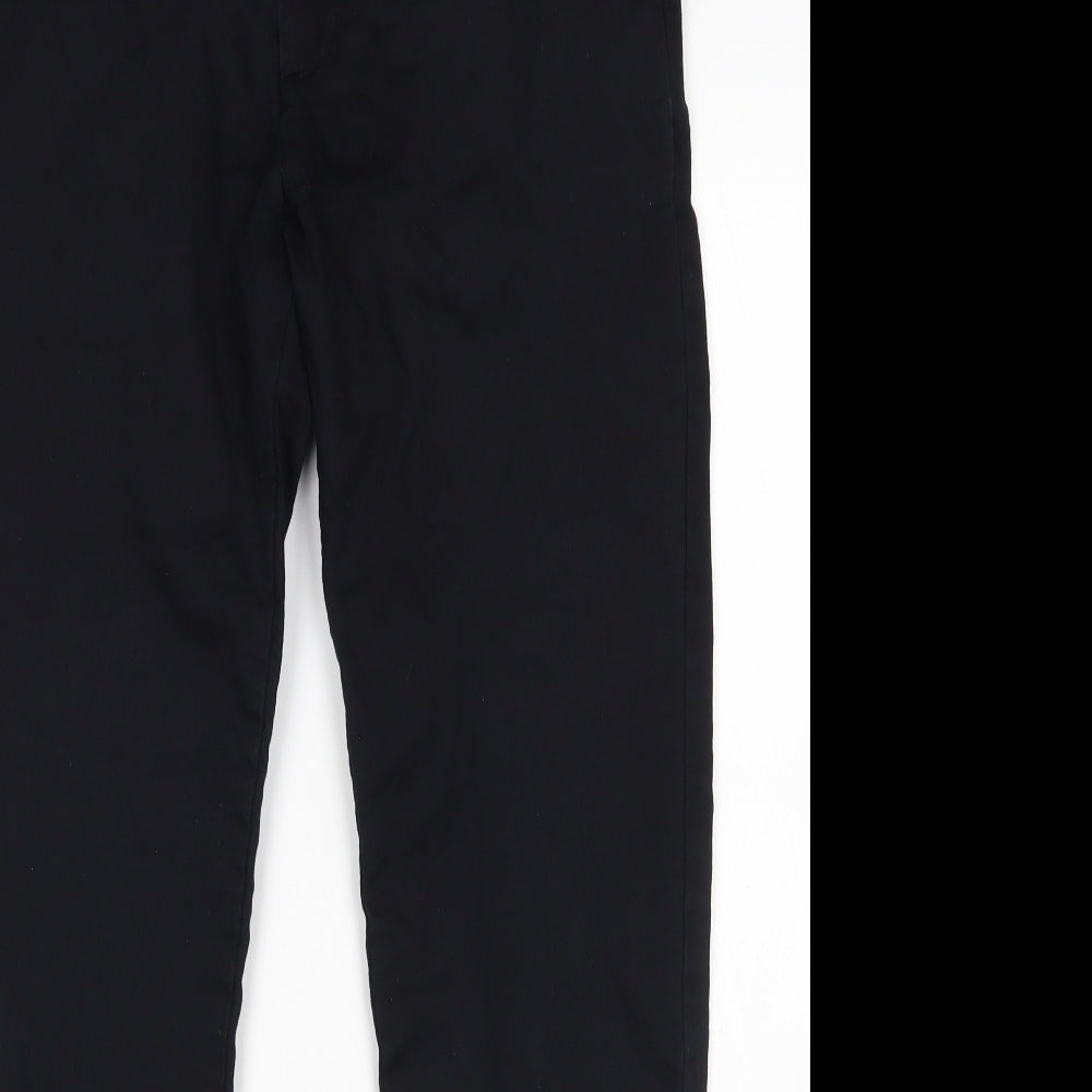 M&S Mens Black  Cotton Chino Trousers Size 34 L31 in Slim
