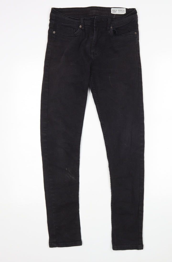 Denim Co Mens Black Cotton Skinny Jeans Size 28 L32 in Regular