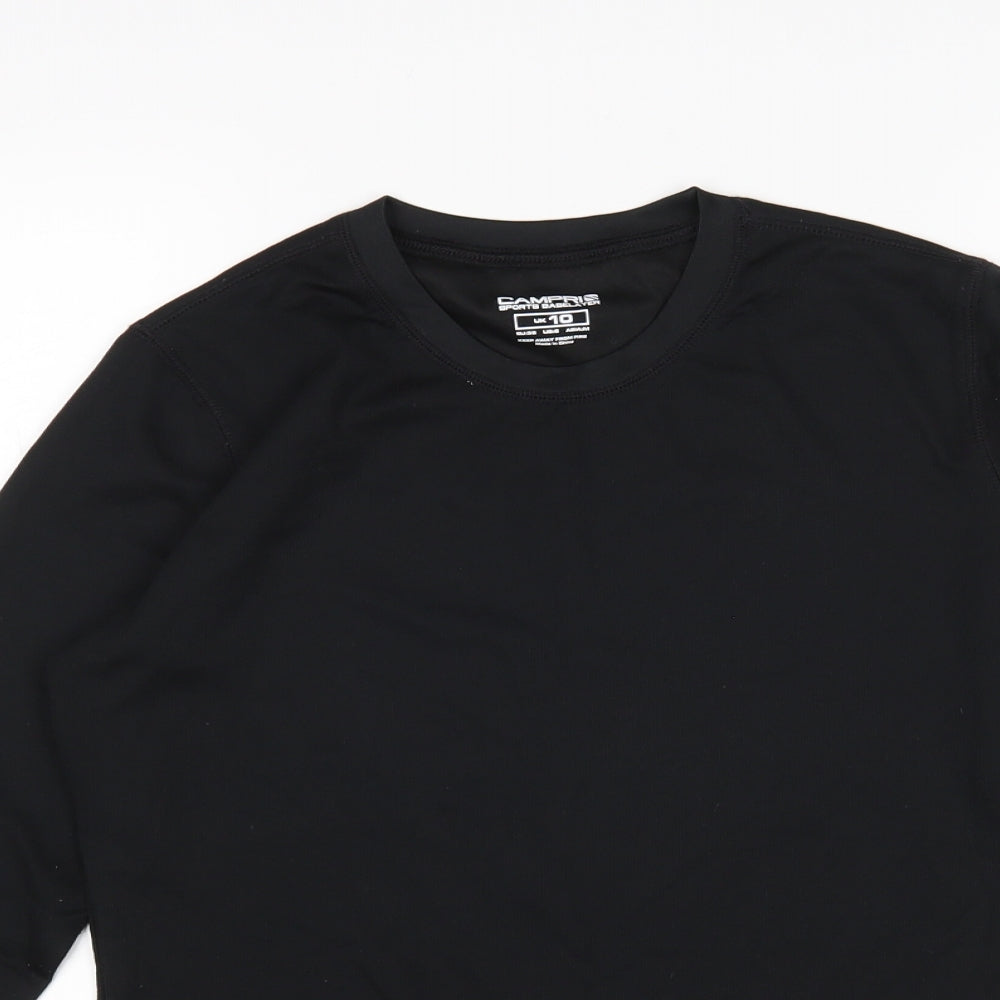 Campri Womens Black  Polyester Basic T-Shirt Size 10 Round Neck