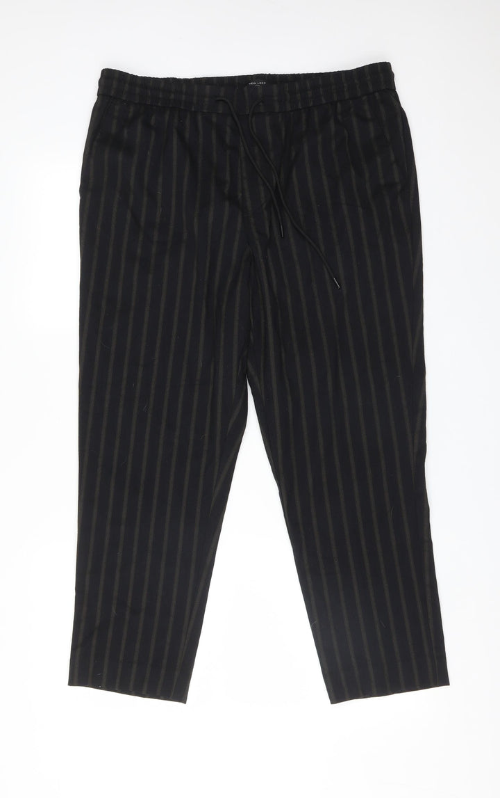 New Look Mens Multicoloured Striped Polyester Trousers Size L L26 in Regular