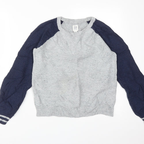 Gap Boys Multicoloured Colourblock Cotton Pullover Sweatshirt Size 12 Years