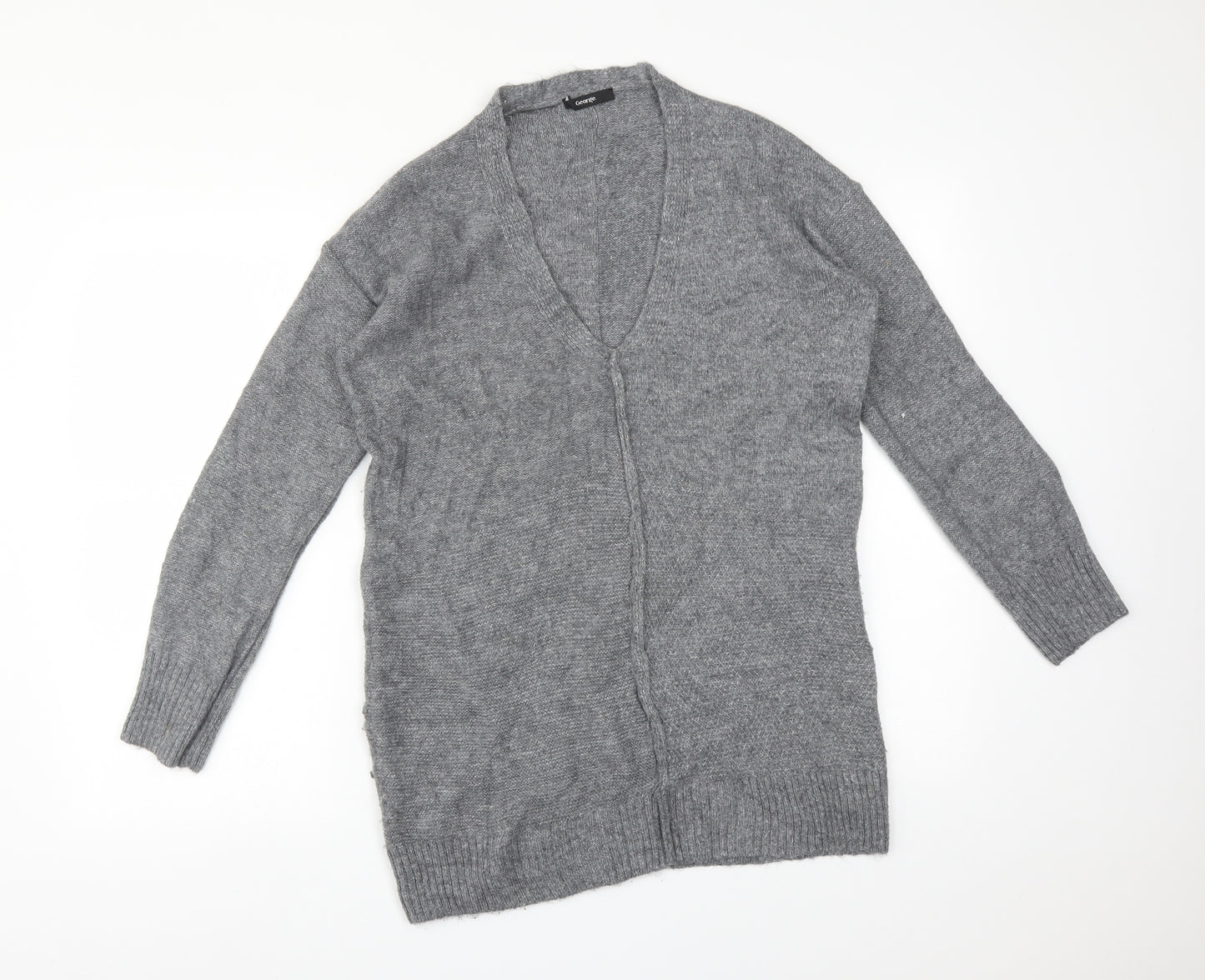 George Womens Grey  Acrylic Basic T-Shirt Size 10 V-Neck