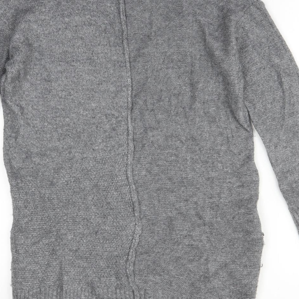 George Womens Grey  Acrylic Basic T-Shirt Size 10 V-Neck