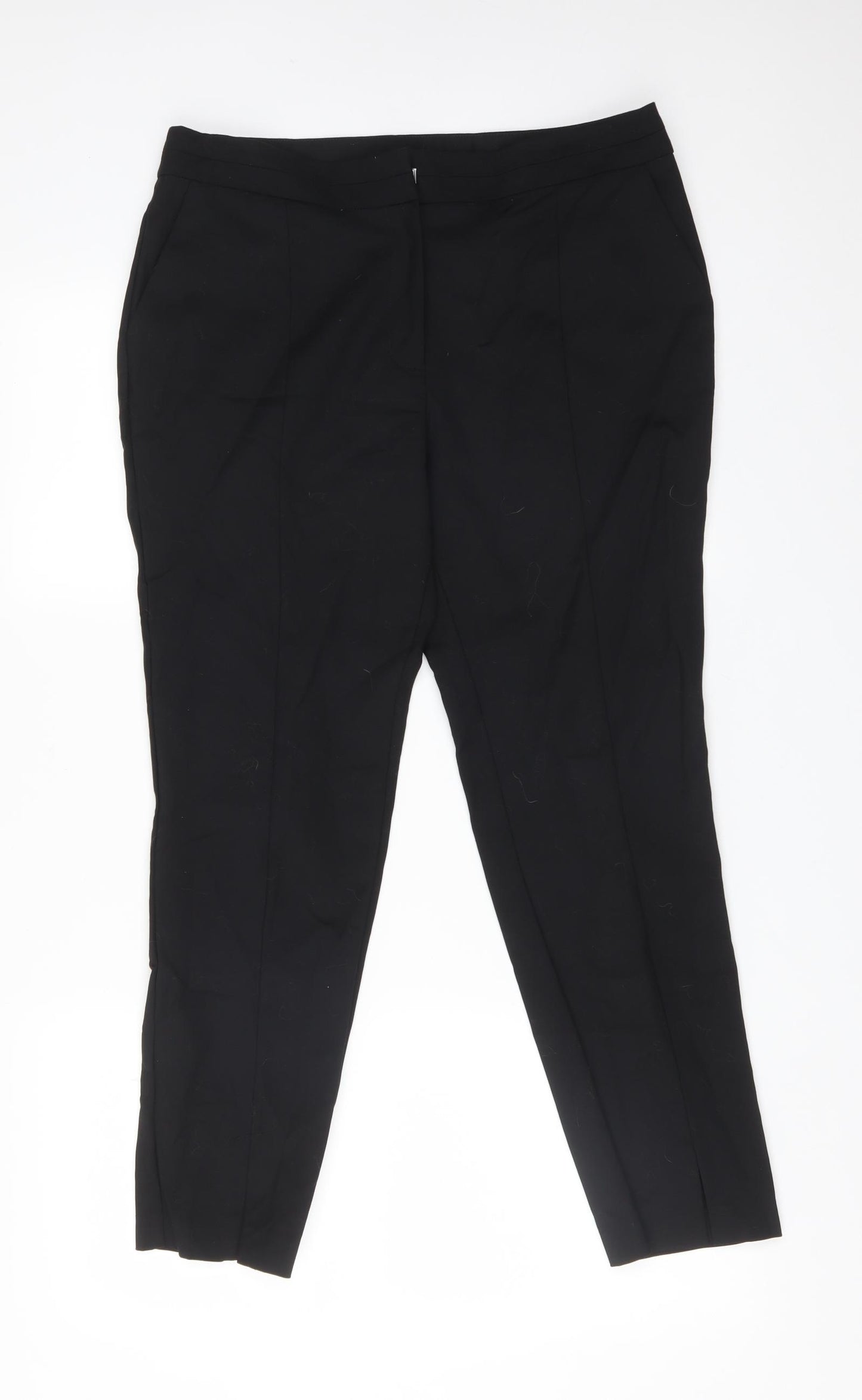 Very Womens Black  Cotton Dress Pants Trousers Size 12 L26 in Regular