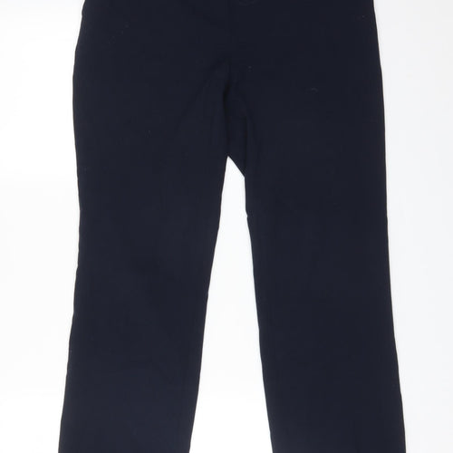 M&S Womens Blue  Polyester Dress Pants Trousers Size 10 L28 in Regular