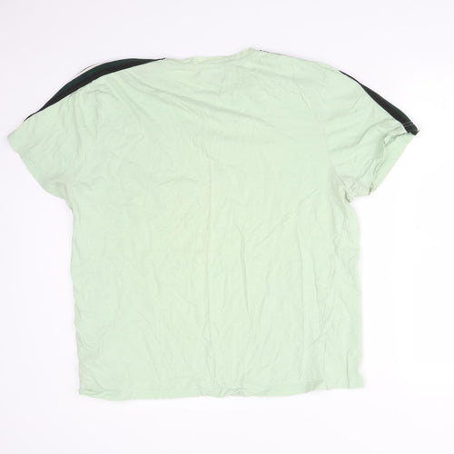Topman Mens Green  Cotton  T-Shirt Size XL Round Neck