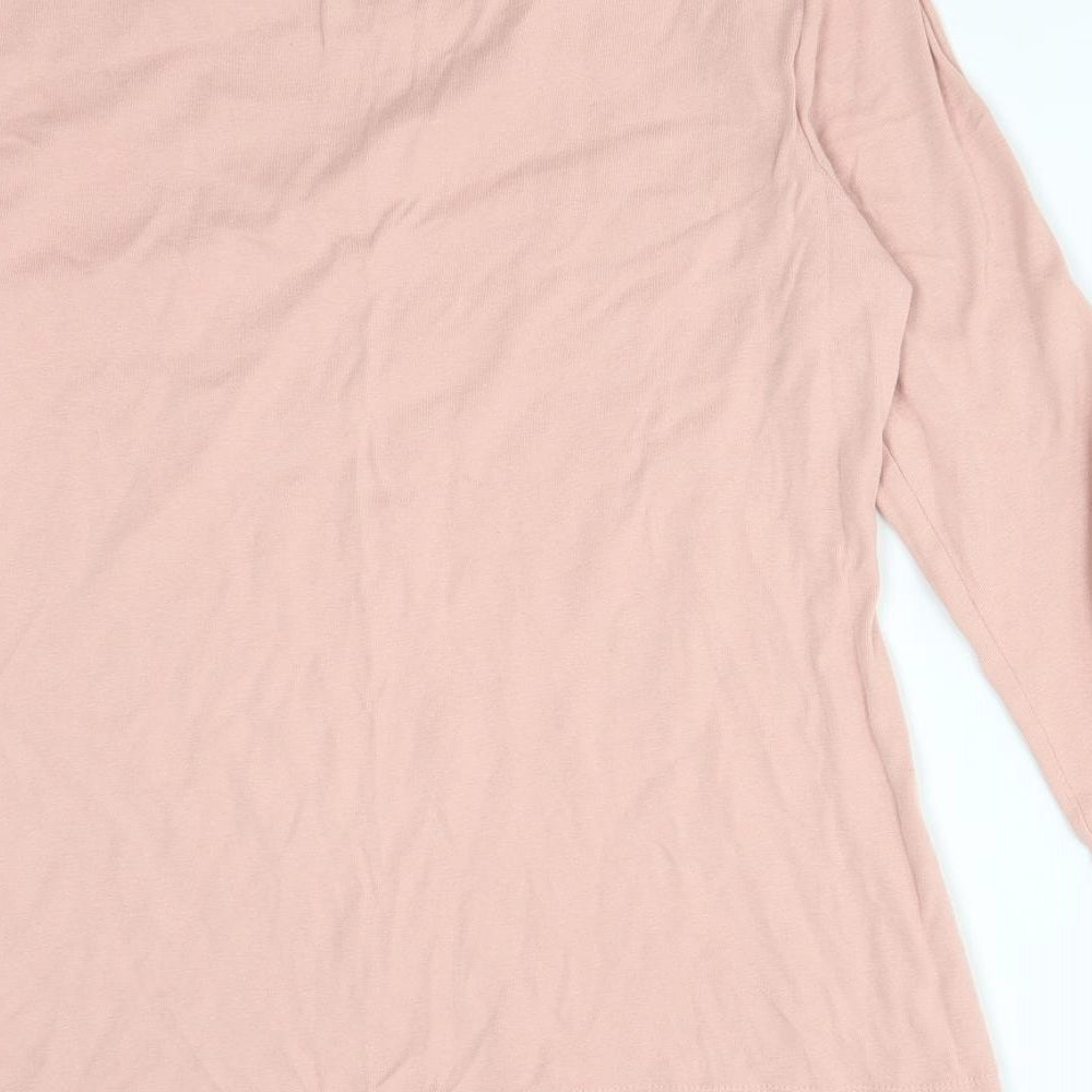 Matalan Womens Pink  Cotton Basic T-Shirt Size 16 Crew Neck