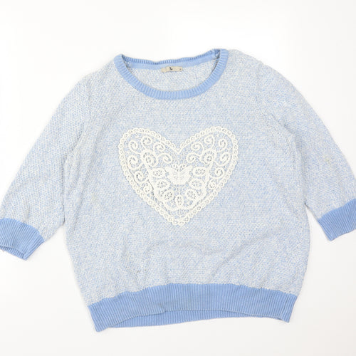 TU Womens Multicoloured  Cotton Pullover Sweatshirt Size 12   - HEART