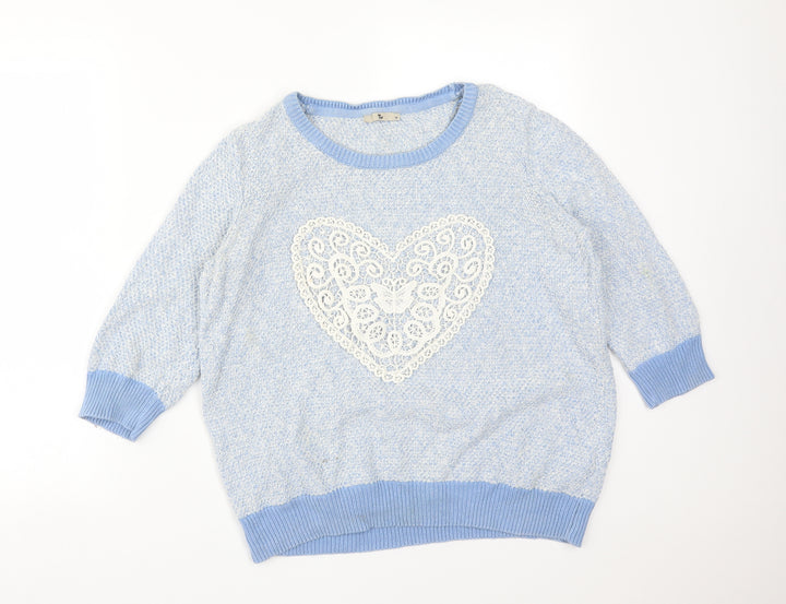 TU Womens Multicoloured Cotton Pullover Sweatshirt Size 12 - HEART
