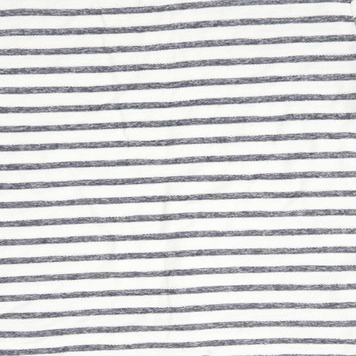 Matalan Womens Multicoloured Striped Cotton Basic T-Shirt Size 12 Boat Neck