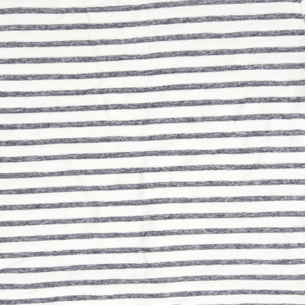 Matalan Womens Multicoloured Striped Cotton Basic T-Shirt Size 12 Boat Neck