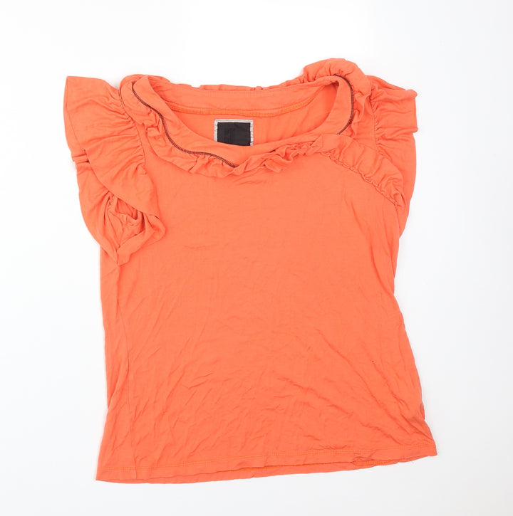 Debenhams Womens Orange   Basic T-Shirt Size 16 Boat Neck
