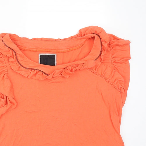 Debenhams Womens Orange   Basic T-Shirt Size 16 Boat Neck