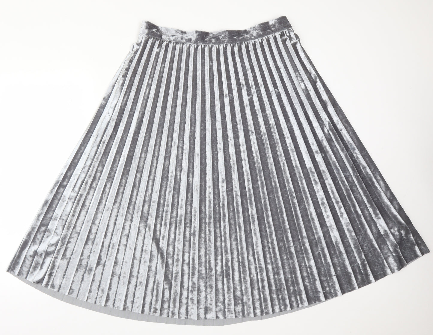 M&S Womens Silver  Polyester A-Line Skirt Size 14