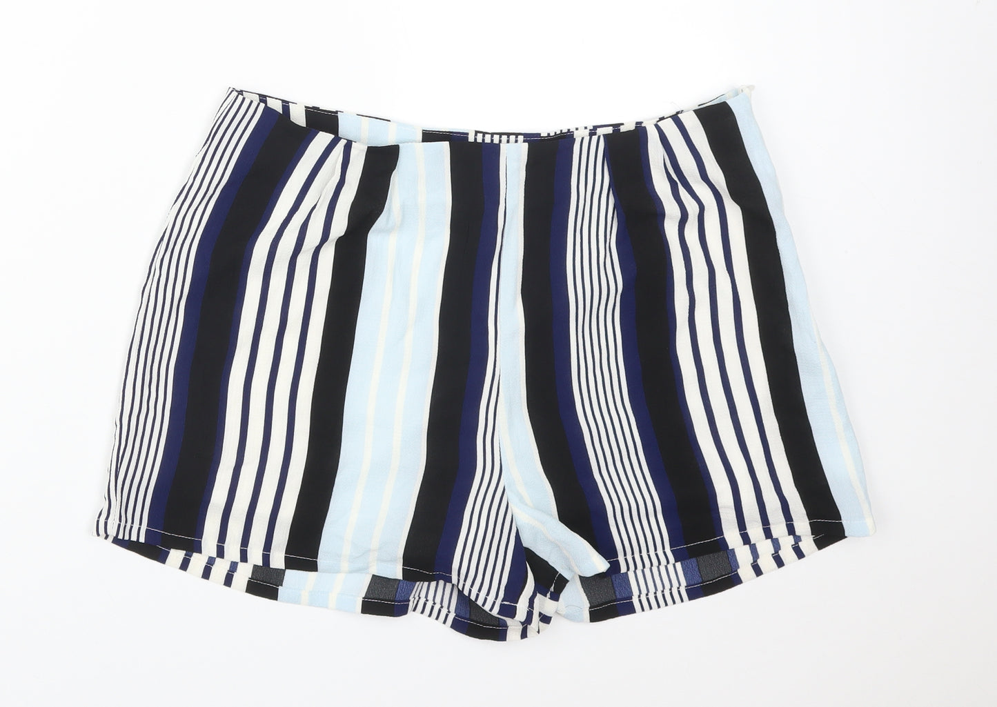 CAMEO ROSE Womens Multicoloured Striped Polyester  Shorts Size 14  Regular