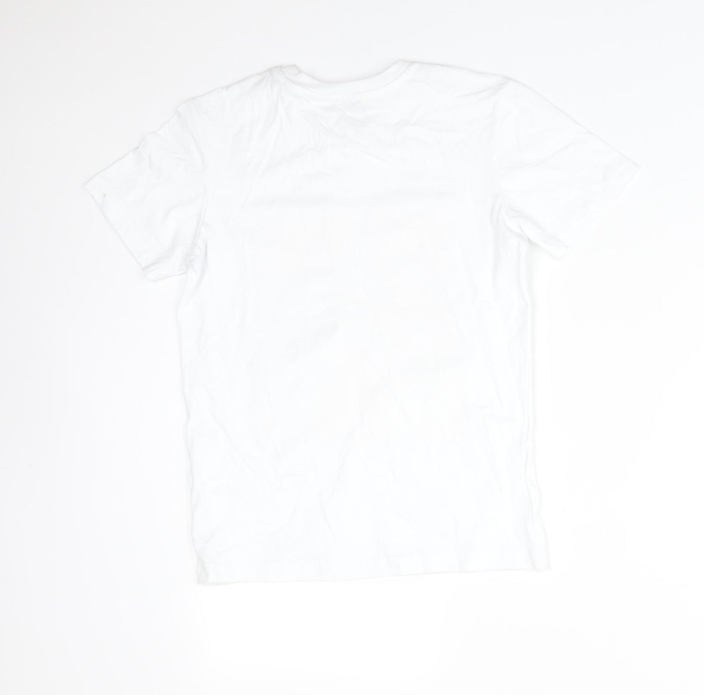 George Girls White  Cotton Basic T-Shirt Size 9-10 Years Crew Neck  - 100% WELSH DUDE