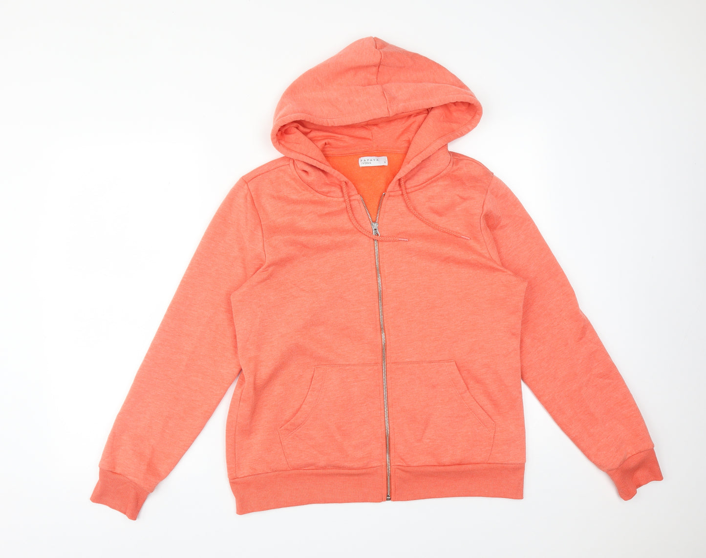 Papaya Womens Orange  Polyester Full Zip Hoodie Size M