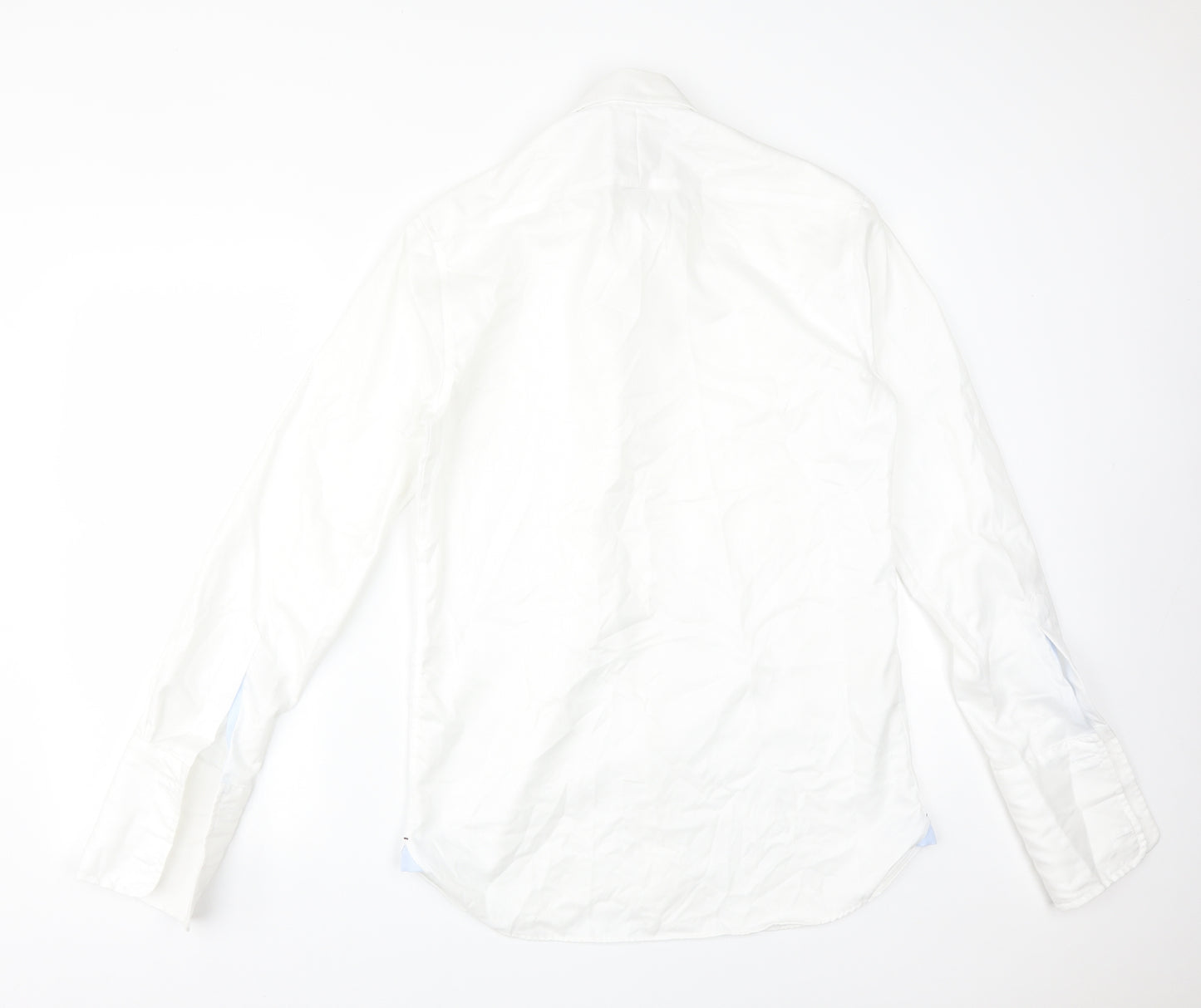 M&S Mens White  Cotton  Dress Shirt Size 15 Collared