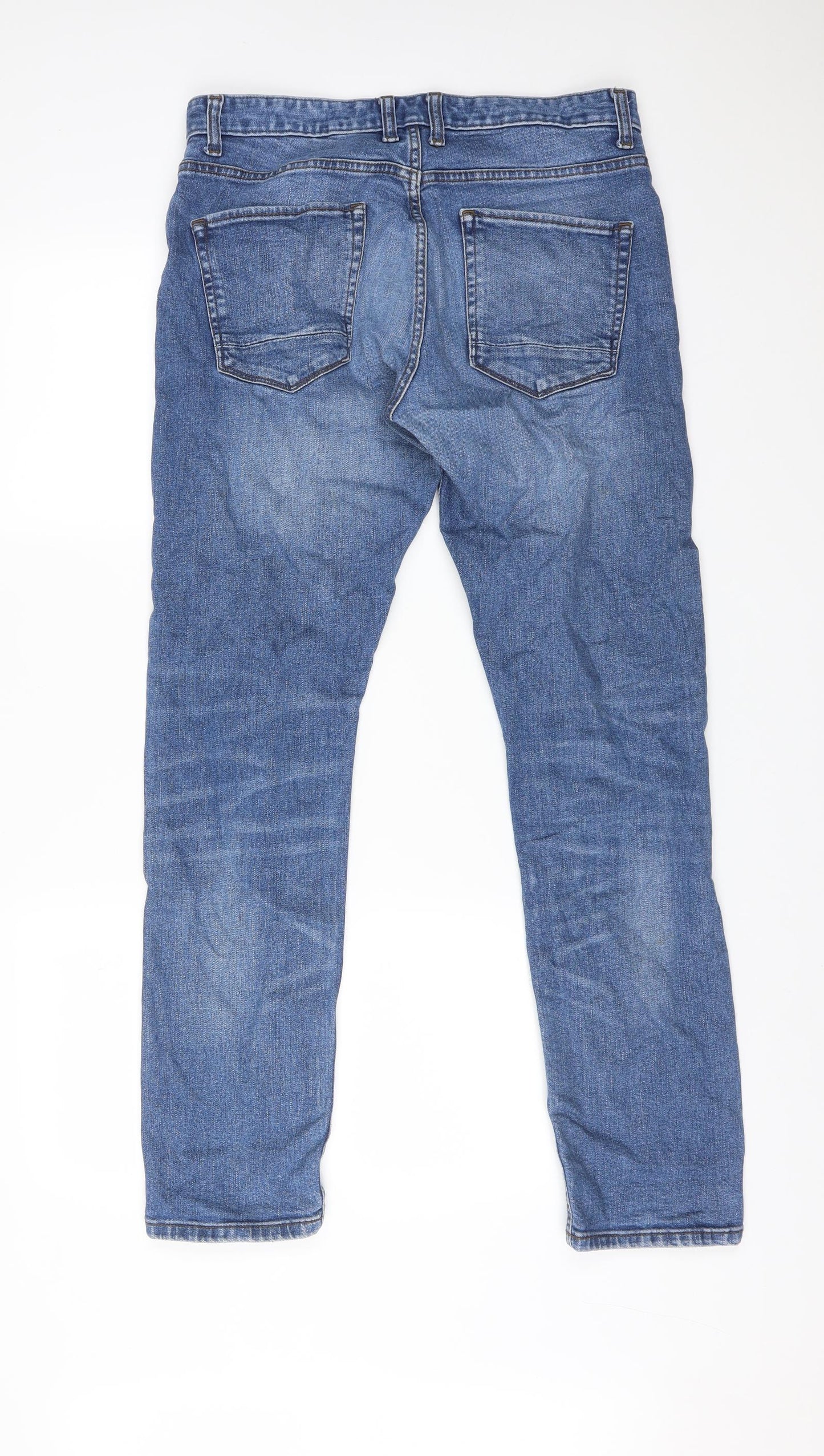 NEXT Mens Blue  Cotton Straight Jeans Size 30 L31 in Slim