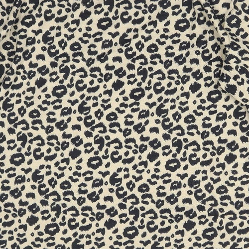 Blooming Jelly Womens Multicoloured Animal Print Viscose Basic T-Shirt Size M Round Neck