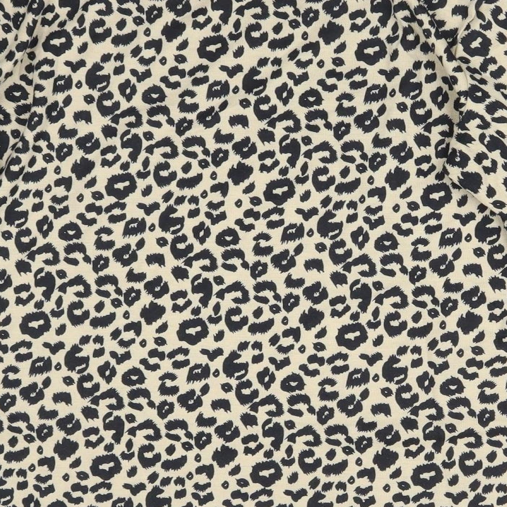 Blooming Jelly Womens Multicoloured Animal Print Viscose Basic T-Shirt Size M Round Neck