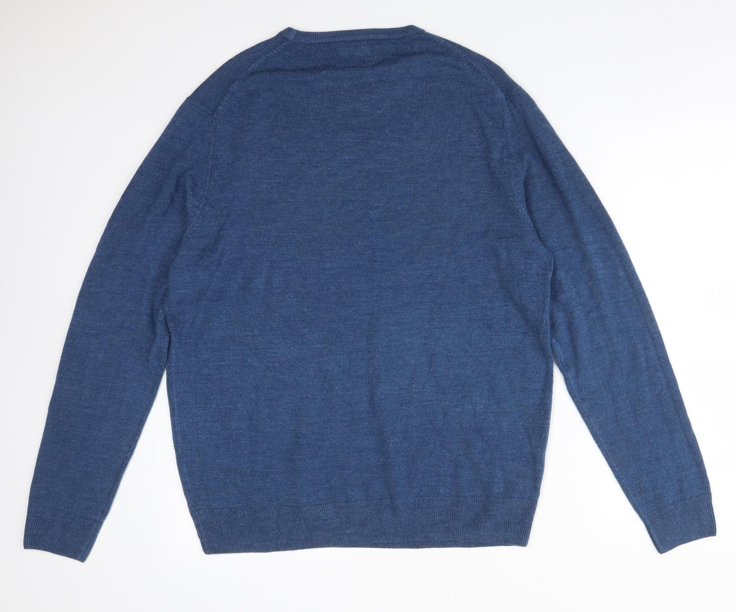 F&F Mens Blue  Acrylic  T-Shirt Size L Crew Neck