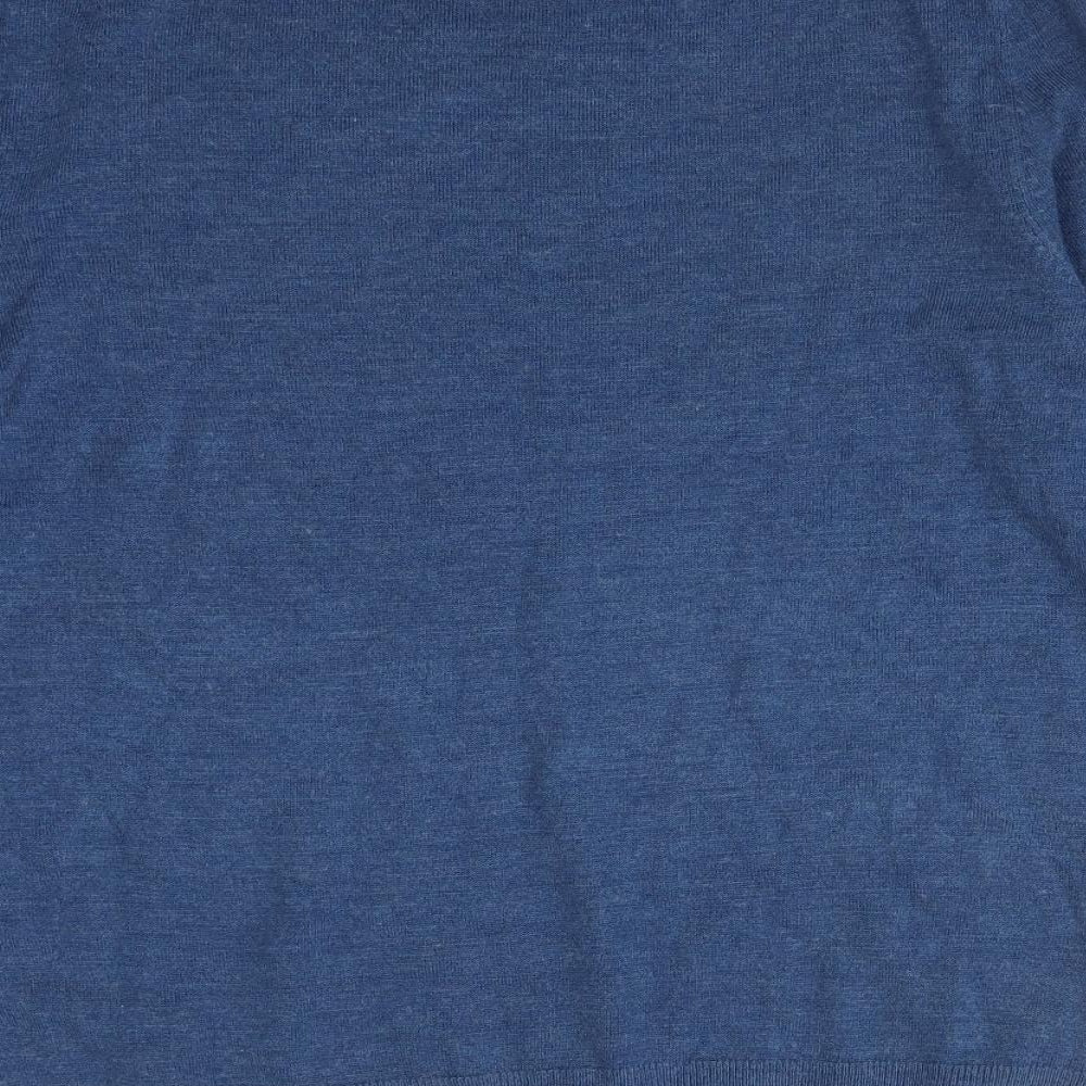F&F Mens Blue  Acrylic  T-Shirt Size L Crew Neck