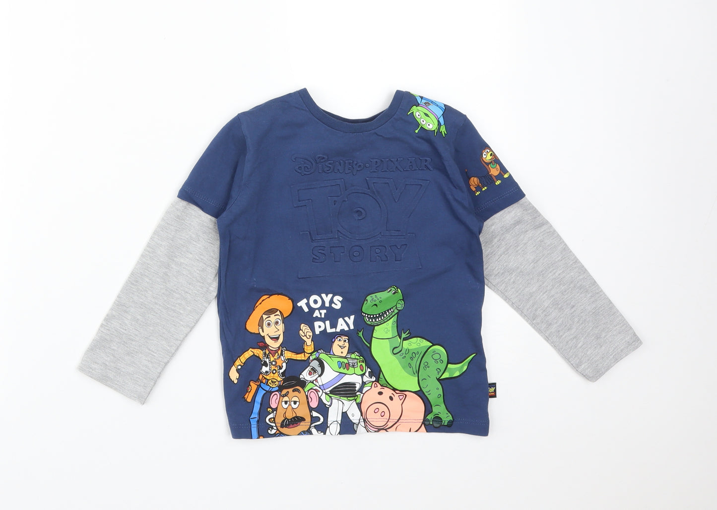 Primark Boys Multicoloured Colourblock Cotton Basic T-Shirt Size 3-4 Years Round Neck  - TOY STORY 4