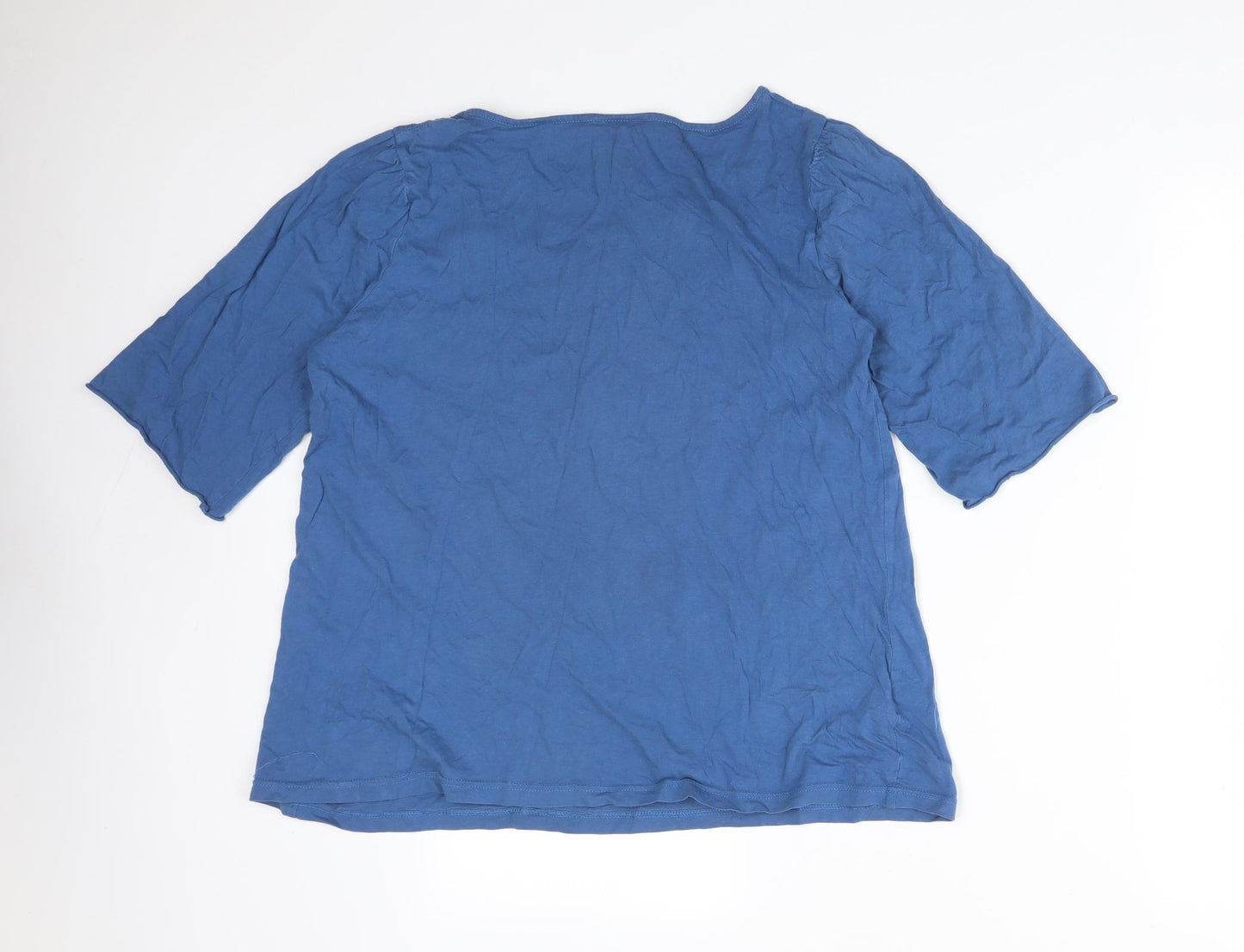 Papaya Womens Blue  Cotton Basic T-Shirt Size 16 Round Neck
