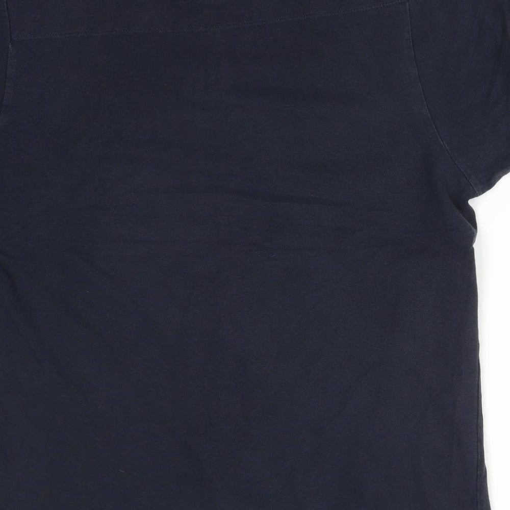 French Connection Mens Blue  Cotton  Polo Size XL Collared