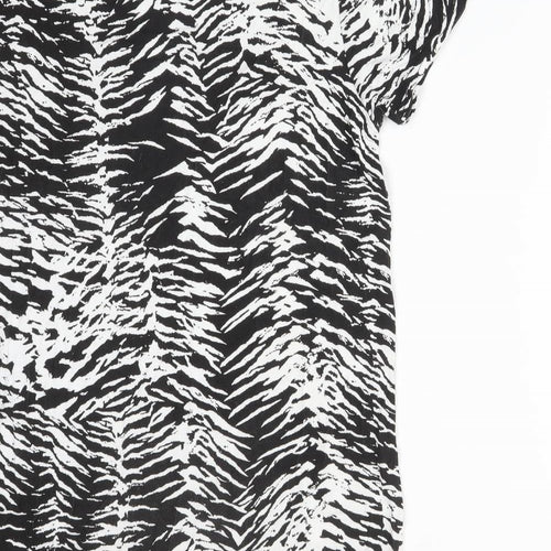 PRETTYLITTLETHING Womens Multicoloured Animal Print Viscose Basic T-Shirt Size 10 Crew Neck