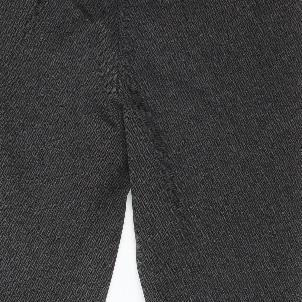 Papaya Womens Grey Argyle/Diamond Polyester Jegging Trousers Size 20 L26 in Regular