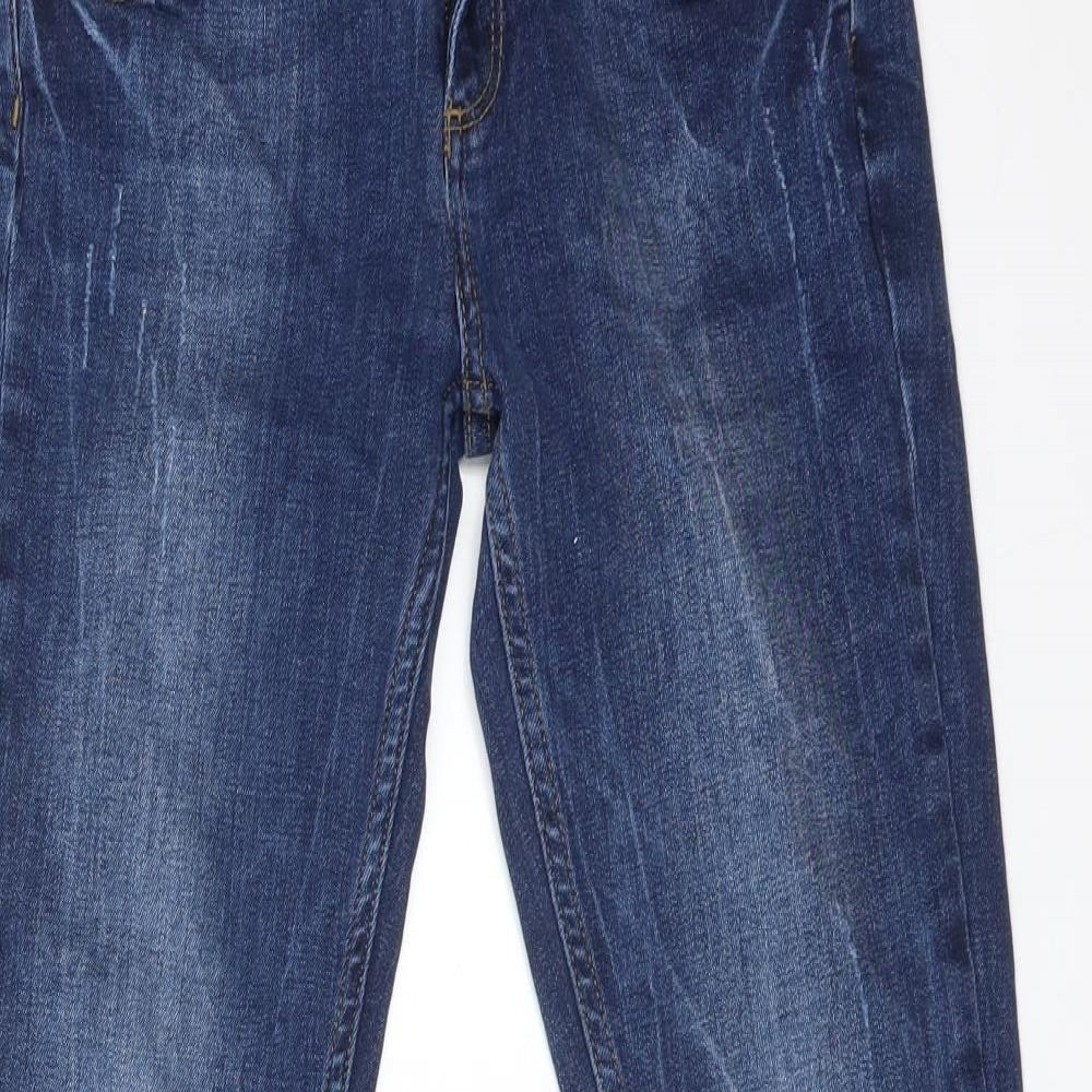 Miss Selfridge Womens Blue  Cotton Straight Jeans Size 10 L27 in Regular