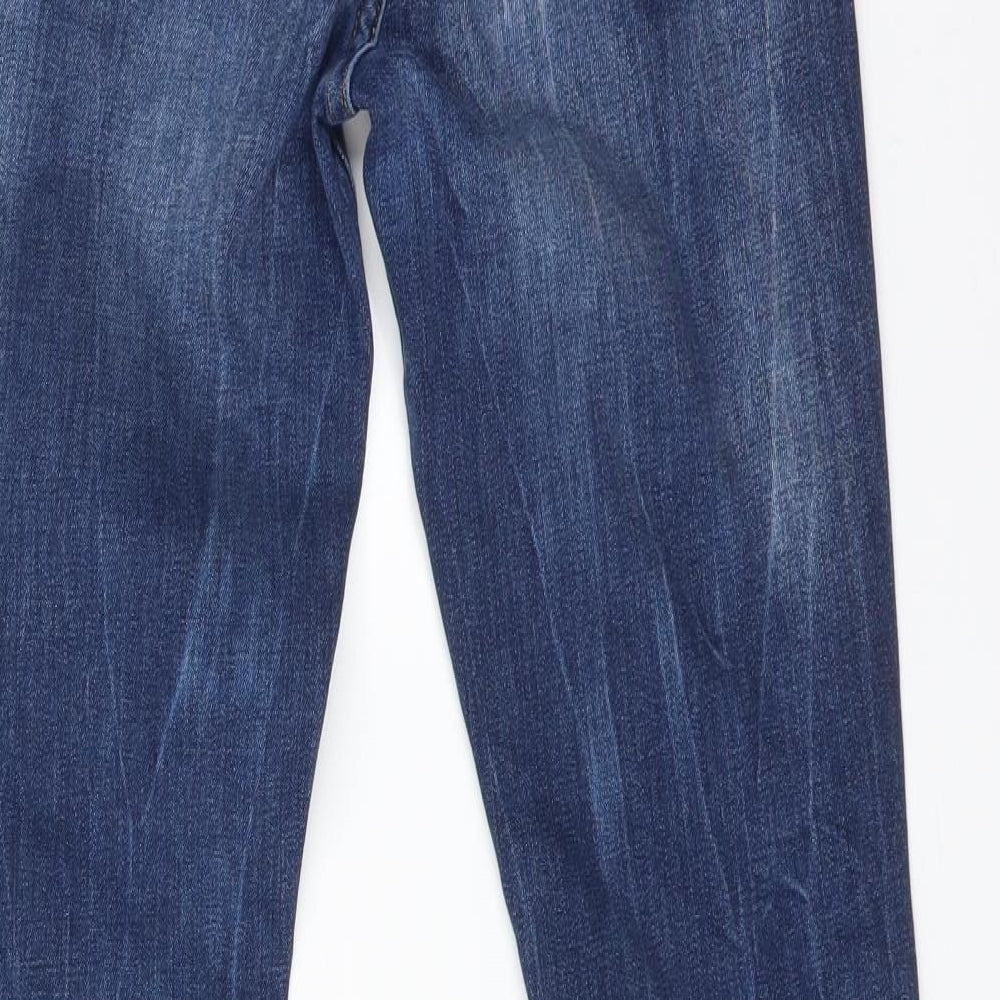 Miss Selfridge Womens Blue  Cotton Straight Jeans Size 10 L27 in Regular