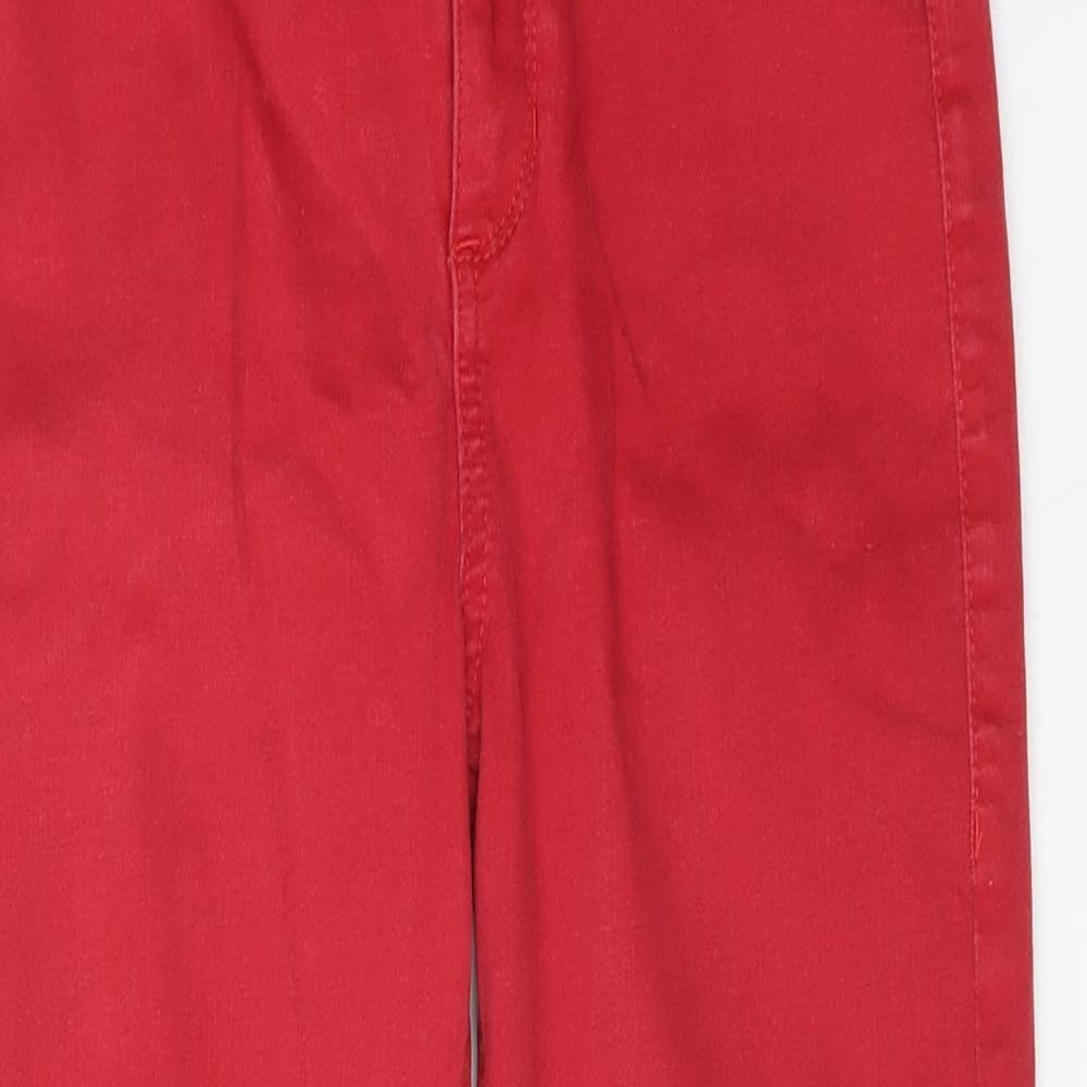 M&S Womens Red  Cotton Skinny Jeans Size 10 L25 in Regular
