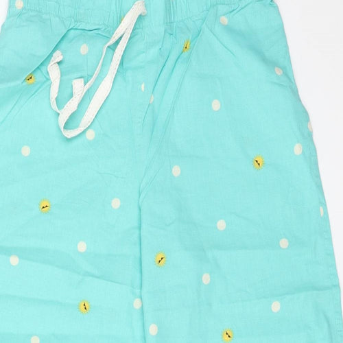 M&S Womens Green Polka Dot Cotton  Pyjama Pants Size 8   - SUN