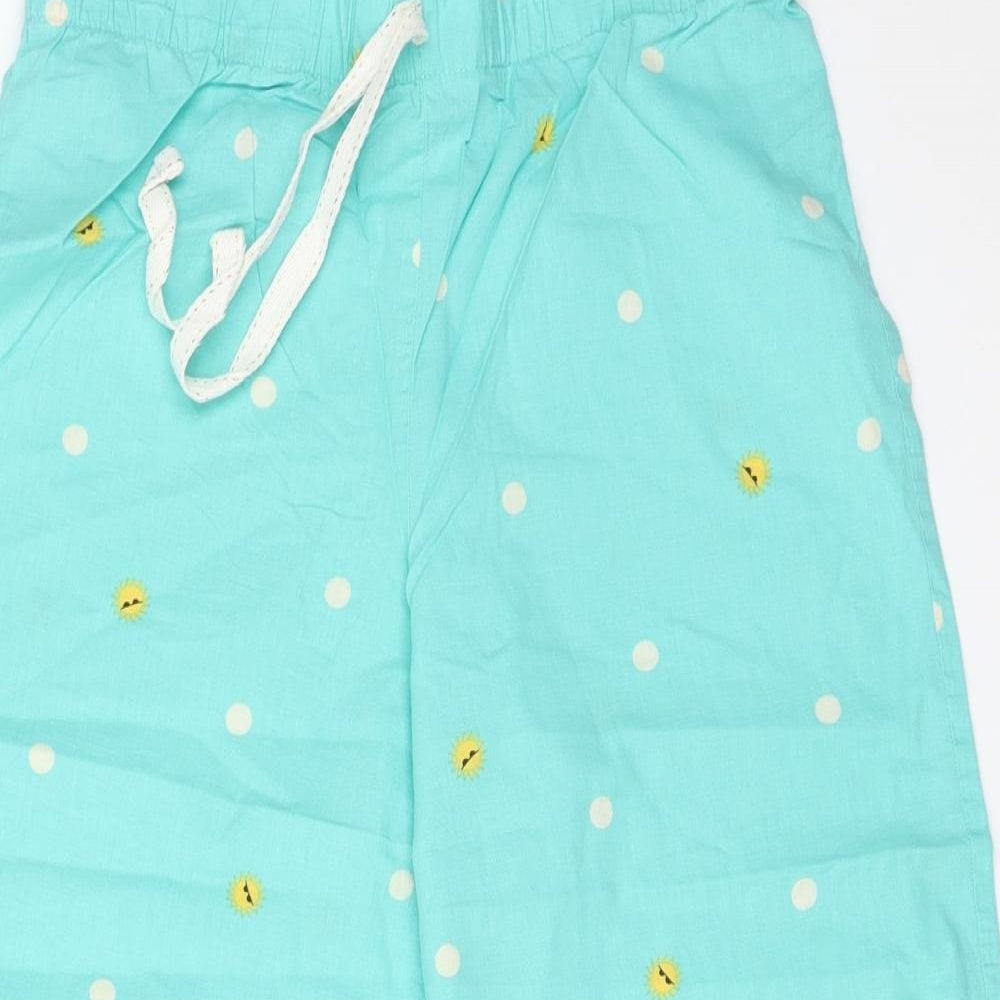 M&S Womens Green Polka Dot Cotton  Pyjama Pants Size 8   - SUN