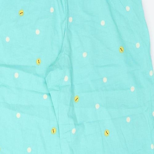 M&S Womens Green Polka Dot Cotton  Pyjama Pants Size 8   - SUN