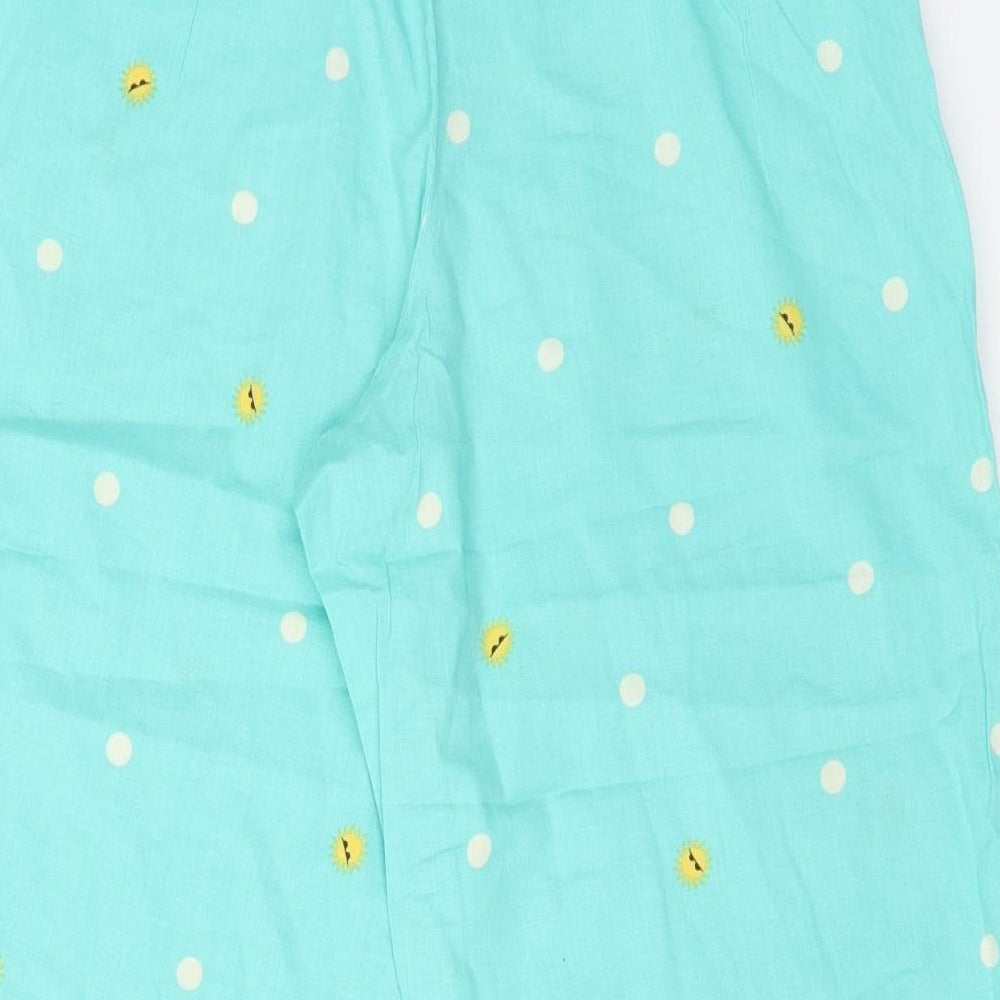 M&S Womens Green Polka Dot Cotton  Pyjama Pants Size 8   - SUN
