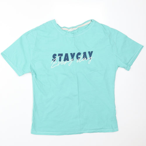 M&S Womens Green Solid Cotton  Pyjama Top Size 10   - STAYCAY EVERYDAY
