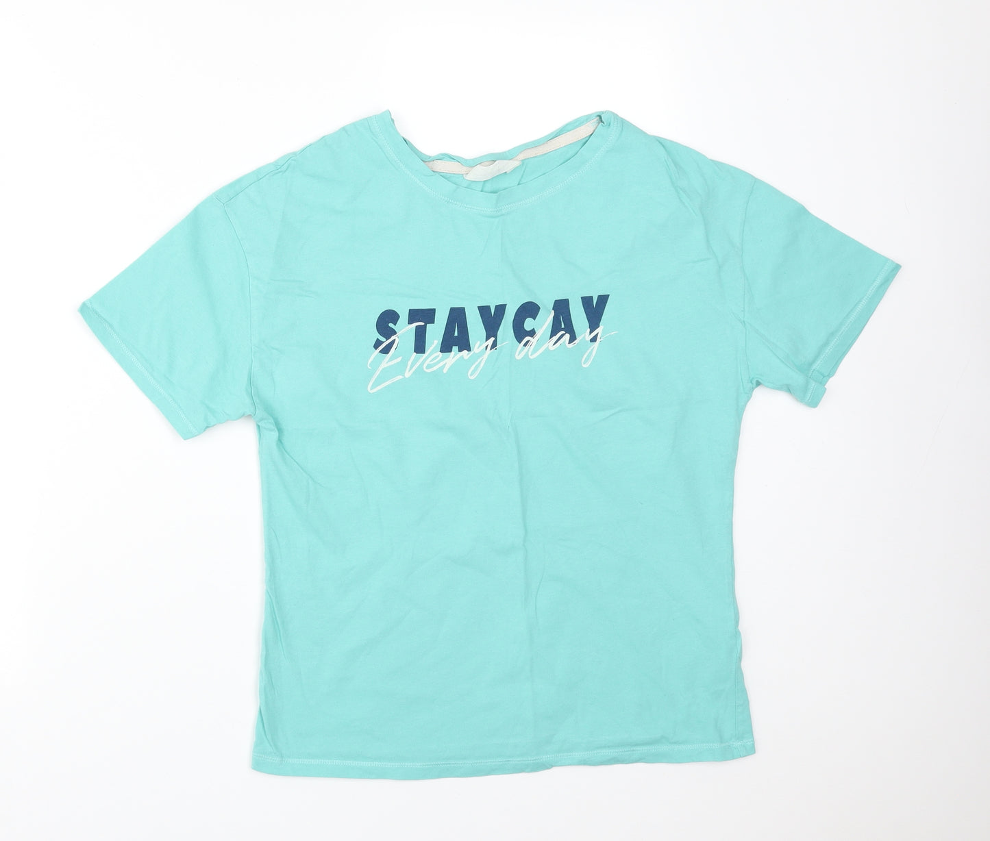 M&S Womens Green Solid Cotton  Pyjama Top Size 10   - STAYCAY EVERYDAY