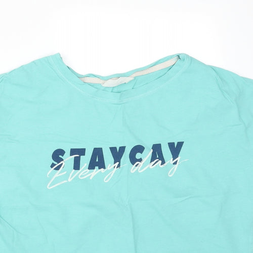 M&S Womens Green Solid Cotton  Pyjama Top Size 10   - STAYCAY EVERYDAY