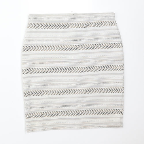 Miss Selfridge Womens Multicoloured Striped Polyester Straight & Pencil Skirt Size 10