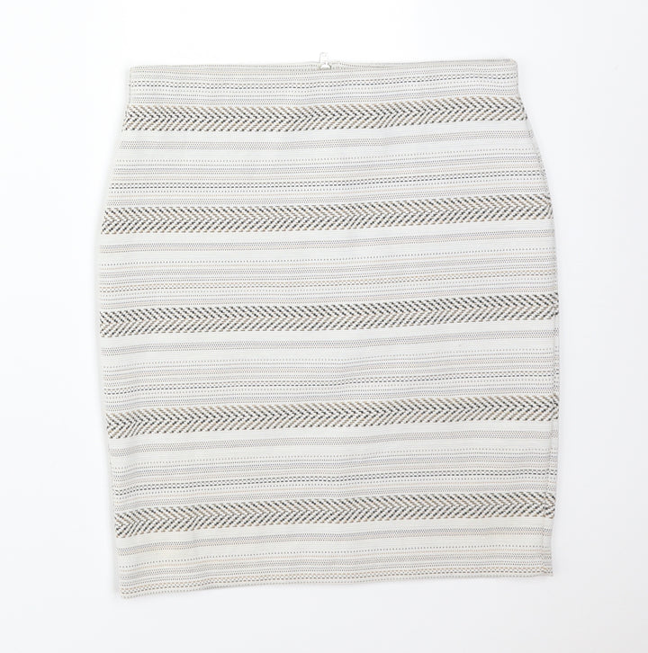 Miss Selfridge Womens Multicoloured Striped Polyester Straight & Pencil Skirt Size 10
