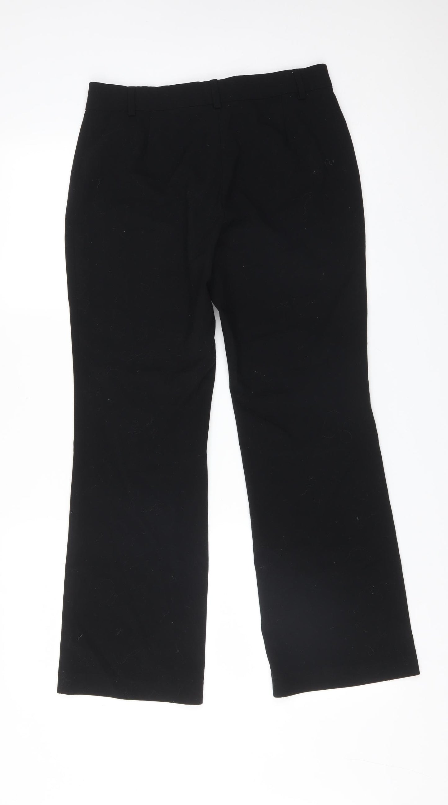 M&S Womens Black  Polyester Trousers  Size 10 L27 in Regular