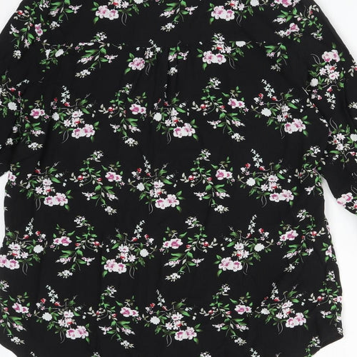 Atmosphere Womens Multicoloured Floral  Basic T-Shirt Size 10 V-Neck