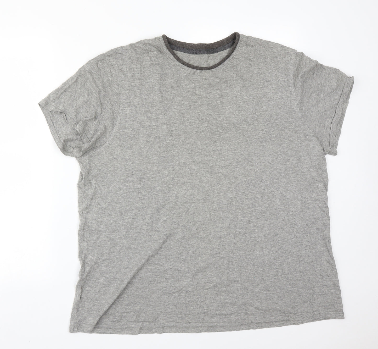 George Mens Grey  Cotton  T-Shirt Size XL Round Neck
